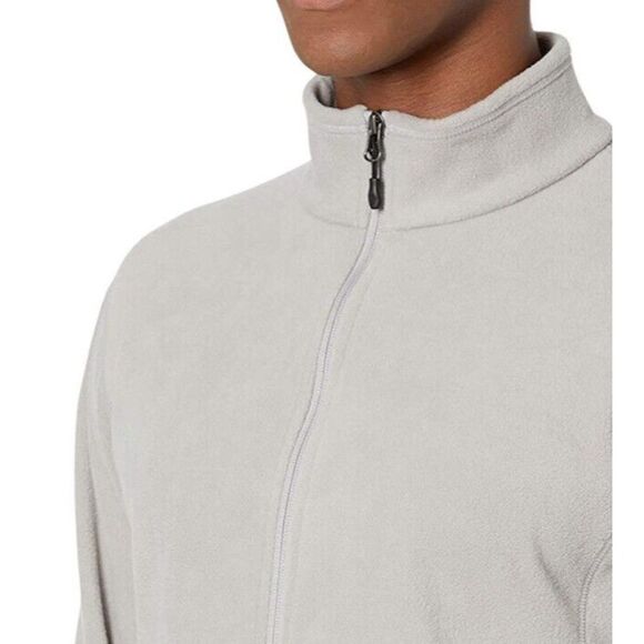 Men Full Zip Polar Fleece Sweater Jacket Gray Size 2XL - Picture 2 of 15